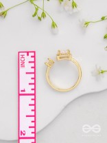 The Elegant Majesty - Golden Cubic Zirconia Ring 
