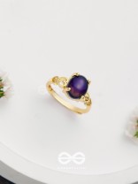 The Azure Delights - Golden Embellished Ring 