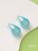Glitter Drops - Holographic Acrylic Earrings (Light Blue)