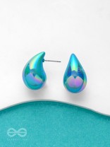 Glitter Drops - Holographic Acrylic Earrings (Dark Blue)