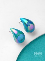 Glitter Drops - Holographic Acrylic Earrings (Dark Blue)
