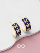 Butterfly Ballet - Golden Enamelled Earrings