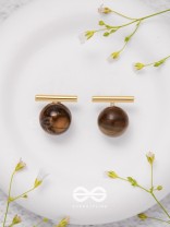 Spinning Coffee - Golden Stud Earrings