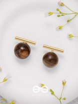 Spinning Coffee - Golden Stud Earrings