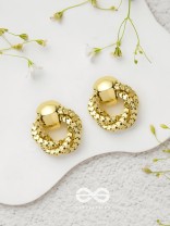 Tangled Radiance - Golden  Stud Earrings