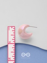 Groovy Arcs - Holographic Acrylic Earrings (Pink)