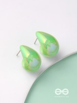 Shining Crescents - Holographic Acrylic Earrings (Green)