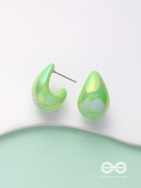 Shining Crescents - Holographic Acrylic Earrings (Green)