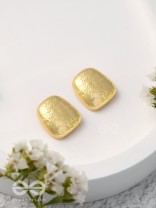 Midas Touch - Textured Golden Earrings 