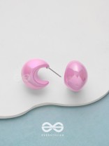Groovy Arcs - Holographic Acrylic Earrings (Pink)