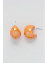 Groovy Arcs - Holographic Acrylic Earrings (Orange)