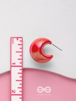 Groovy Arcs - Holographic Acrylic Earrings (Red)