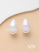 Shining Crescents - Holographic Acrylic Earrings (White)