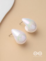 Shining Crescents - Holographic Acrylic Earrings (White)