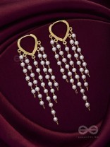 Chandelier Pearls - Golden Pearl Earrings