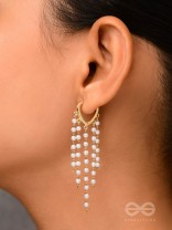 Chandelier Pearls - Golden Pearl Earrings