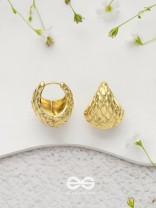 Glamorous Honeycomb -  Golden Earrings
