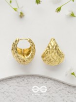 Glamorous Honeycomb -  Golden Earrings