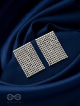 Starry Falls - Silver Embellished Earrings
