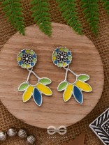 Sunlit Meadows - Statement Enamelled Oxidised Ear Jackets