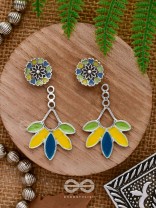 Sunlit Meadows - Statement Enamelled Oxidised Ear Jackets