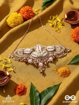 Parikul- The Shore Landscape- Shells, Beads And Glass Drops Hand Embroidered Choker Neckpiece