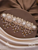 Bhadrashochi- The Shimmering Shower- Shells, Beads, Mirror And Glass Drops Hand Embroidered Choker Neckpiece