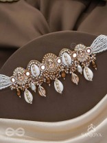 Velakula- The Coastline Stories- Shells, Beads, Pearl And Glass Drops Hand Embroidered Choker Neckpiece