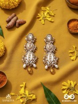 Samudrika- The Marine Magic- Shells, Beads, Pearl And Glass Drops Hand Embroidered Earrings