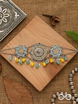 The Playful Skies - Enamelled Oxidised Choker Neckpiece