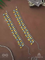 The Sunflower Garden- Enamelled Oxidised Anklets (Set of 2)