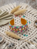 Madana- The Spring Poetry- Mirror, Resham And Beads Hand Embroidered Bangle
