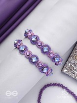 Jagacchitra- The Nebula Sparkles - Stones And Beads Hand Embroidered Bangles (Set Of 2)