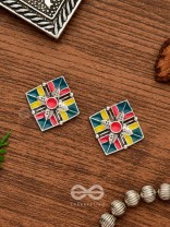 The Homestead Hues- Enamelled Oxidised Earrings