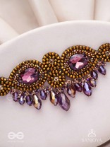 Aujasika- The Rusty Vigor- Stones, Beads And Glass Drops Hand Embroidered Choker Neckpiece