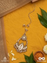 Nairjar - The Divine Blessing- Pearls, Shell And Beads Hand Embroidered Maangtika