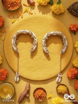 Arthogya  - The Marine Treasures - Shells And Beads Hand Embroidered Cuff Bracelets (Set Of 2)