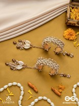 Kapardak - The Angel Braids - Beads, Shells And Glass Drops Hand Embroidered Cuff Bracelets (Set Of 2)