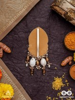 Attalika - The Lavish Castles - Shells, Beads And Glass Drops Hand Embroidered Hair Accessory 