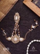 Sukshmaman - The Pure Precision - Shells, Beads And Glass Drops Hand Embroidered Haathphool