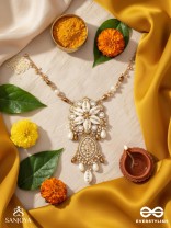 Nripatva - The Royal Art - Shells, Mirrors, Beads And Pearl Drops Hand Embroidered Neckpiece