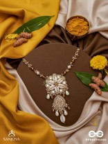 Nripatva - The Royal Art - Shells, Mirrors, Beads And Pearl Drops Hand Embroidered Neckpiece