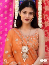 Nripatva - The Royal Art - Shells, Mirrors, Beads And Pearl Drops Hand Embroidered Neckpiece