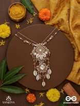 Abhivrish - The Shell Shower - Shells, Mirrors, Beads And Glass Drops Hand Embroidered Neckpiece