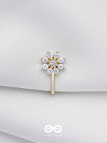The Gorgeous Bloom - Golden Cubic Zirconia  NoseRing (NON-PIERCING)