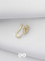 The Gorgeous Bloom - Golden Cubic Zirconia  NoseRing (NON-PIERCING)