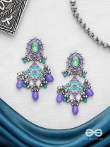 The Skyline Shore - Stone Enamelled Oxidised Earrings