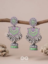 The Forest Lake- Enamelled Oxidised Earrings