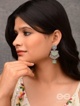The Forest Lake- Enamelled Oxidised Earrings