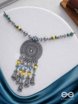 The Mandala Creation - Oxidised Hand Embroidered Neckpiece